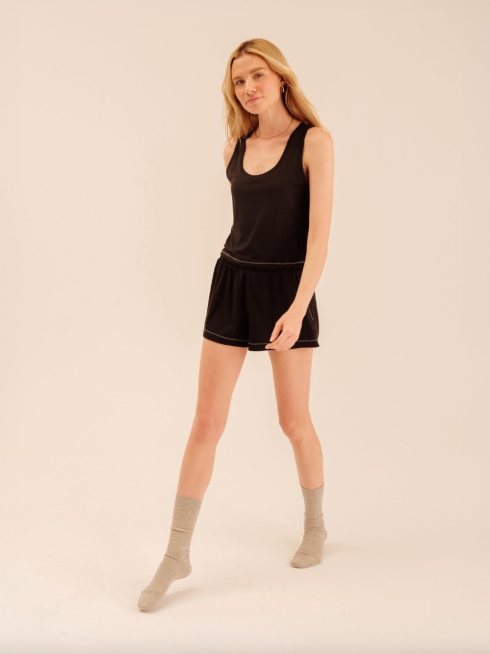 Arid Blayne Scoop Tank - Midnight Black, Small